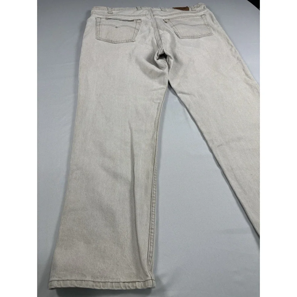 Vintage Levis 540 Mens 46x32 Beige USA Made Brown Tab Relaxed Fit Jeans